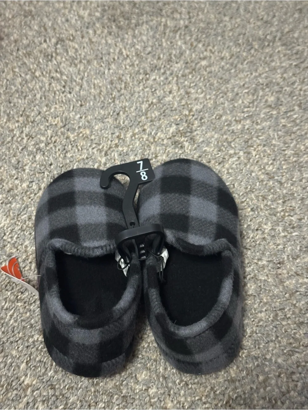 Toddler Slip-On Slippers - Black and Gray